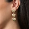 Triple Heart Drop Earrings