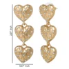 Triple Heart Drop Earrings